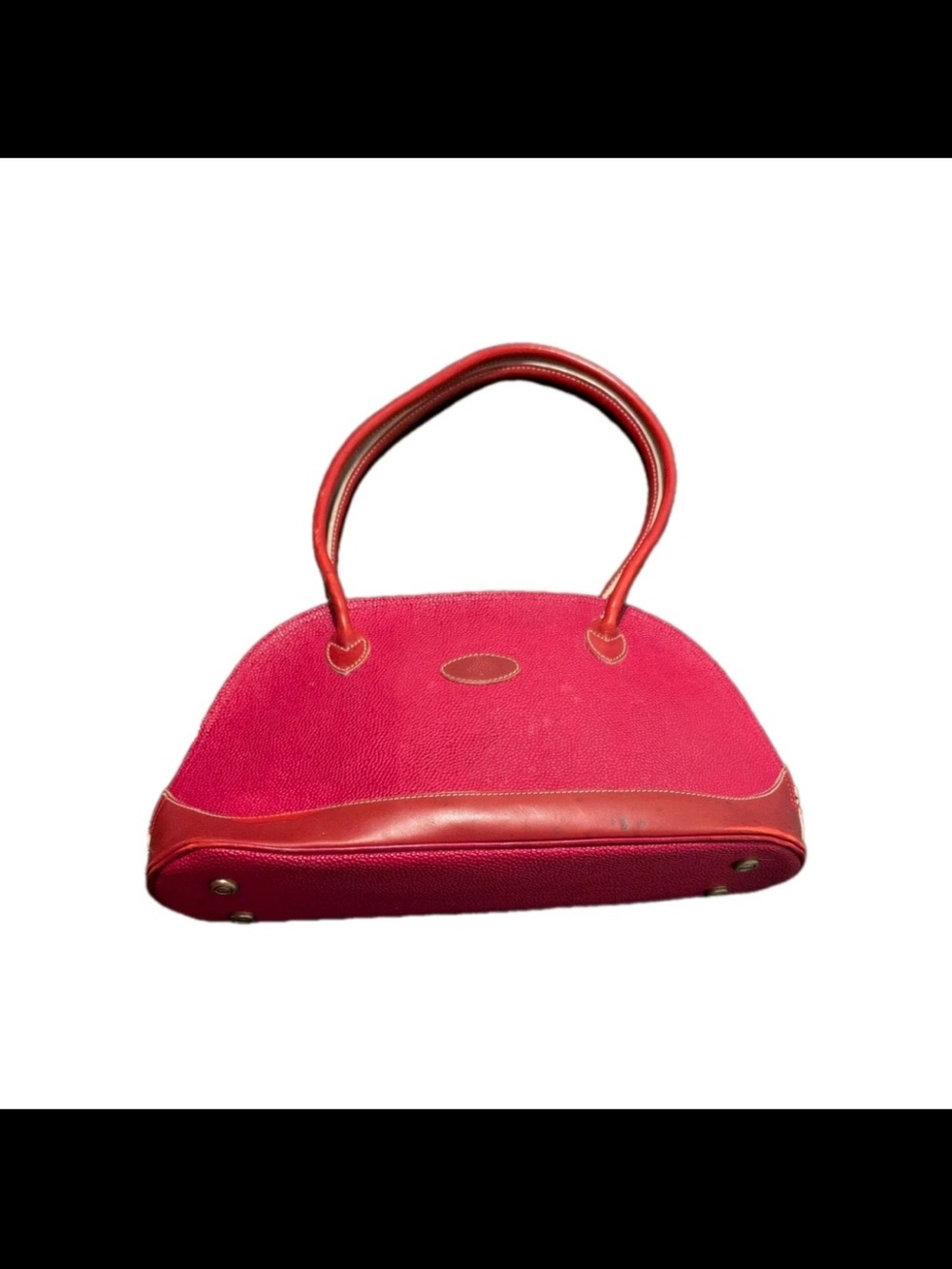 Mulberry Pink and Red Dome-Top Shoulder Bag